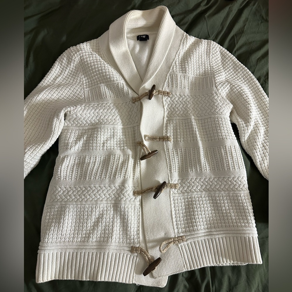 White / Cream Cardigan Sweater - H&M